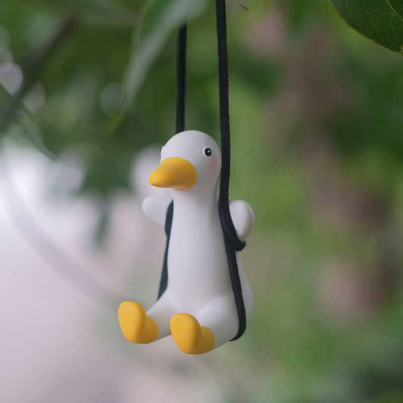 Cute Duck Car Pendant Swinging Autumn Car Rearview Mirror Pendant Pendant Pendant Car Interior Accessories Female Perfume Handmade Duck eprolo