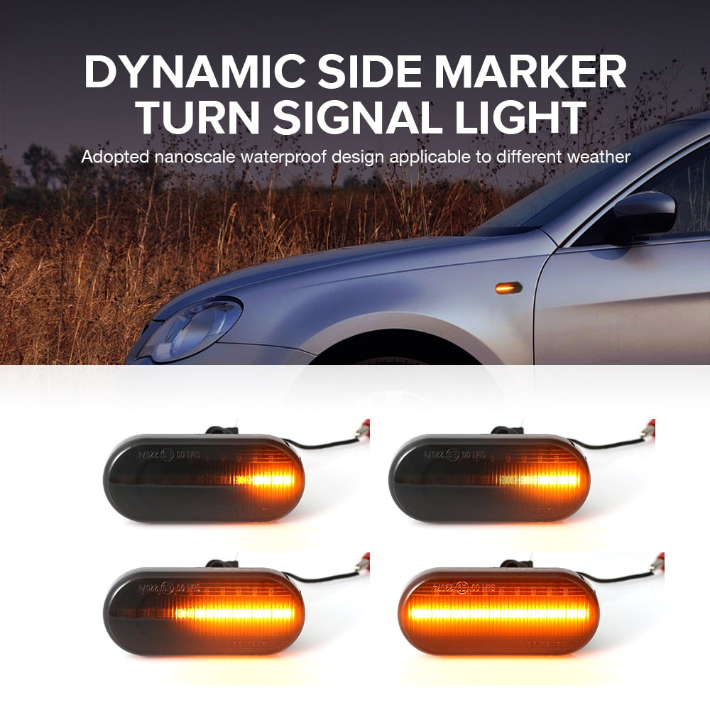 2pieces Led Dynamic Side Marker Turn Signal Light For Volkswagen VW Bora Golf 3 4 Passat 3BG Polo SB6 SEAT Ibiza Leon Skoda Ford eprolo