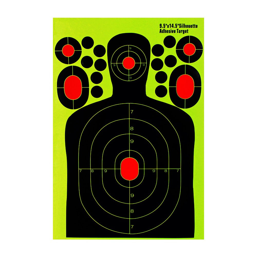 Hunting 9.5*14.5Inch Half-length Humanoid Shooting Target Paper Fluorescent Sticker Hunting Training Target Paper Splash Sticker eprolo