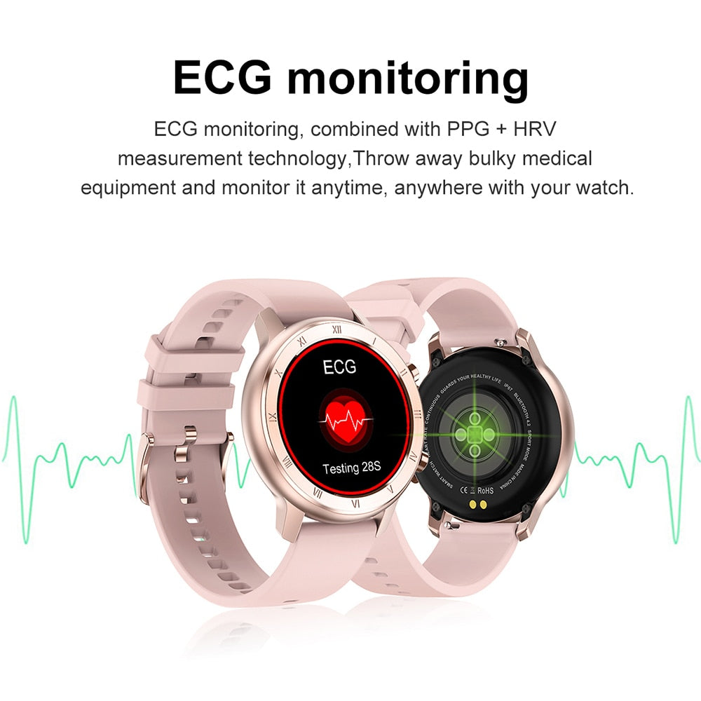 Full Touch Smart Watch Women IP68 Waterproof Bracelet ECG Heart Rate Monitor Sleep Monitoring Sports Smartwatch For Ladies eprolo