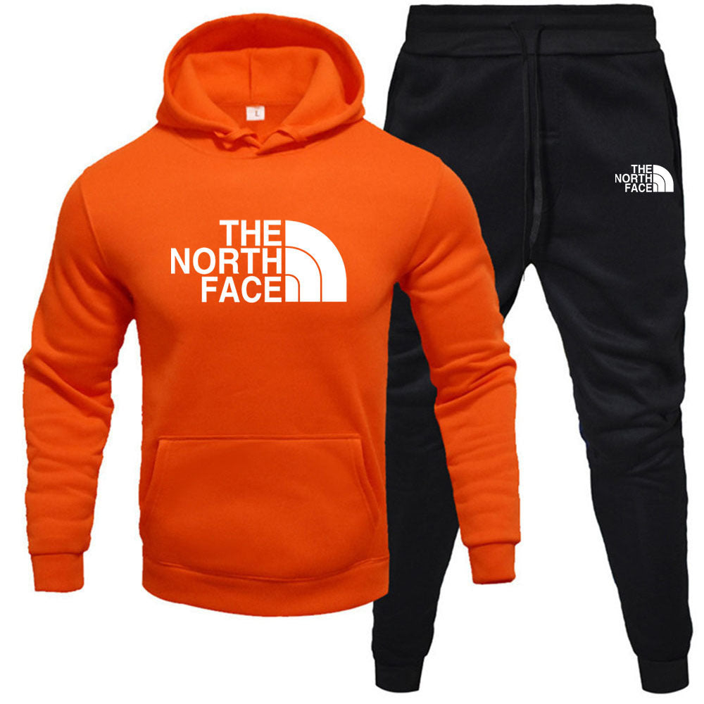 Men's pullover with fleece hoodie sweatshirt set printed casual sports set eprolo