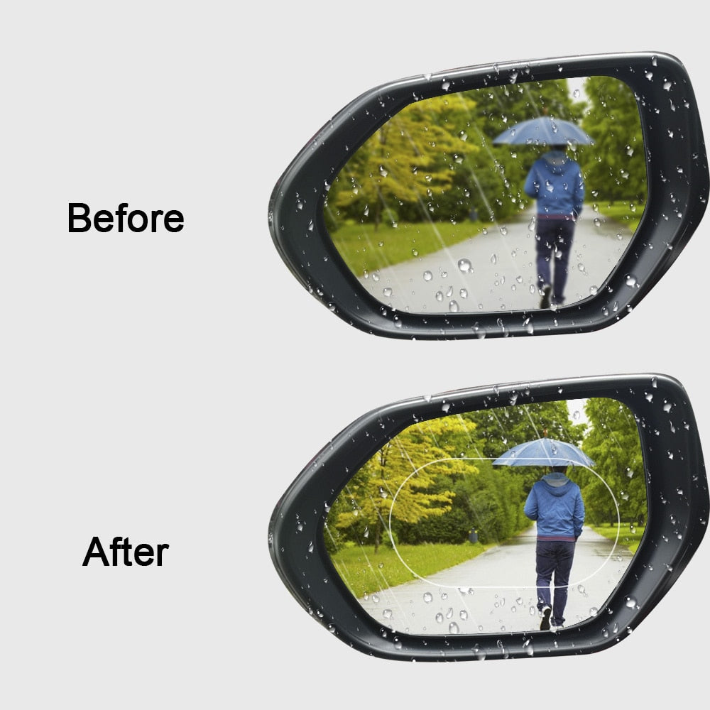 2PCS Car Mirror Window Clear Film Anti Dazzle Car Rearview Mirror Protective Film Waterproof Rainproof Anti Fog Car Sticker eprolo