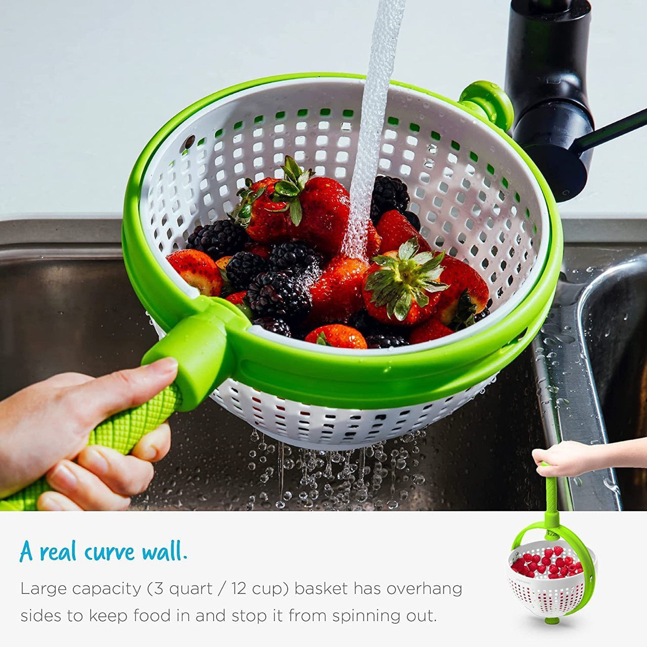 Salad Spinner Salad Rotator Kitchen Vegetable Rotator Vegetable Washing Dehydration Drain Basket eprolo