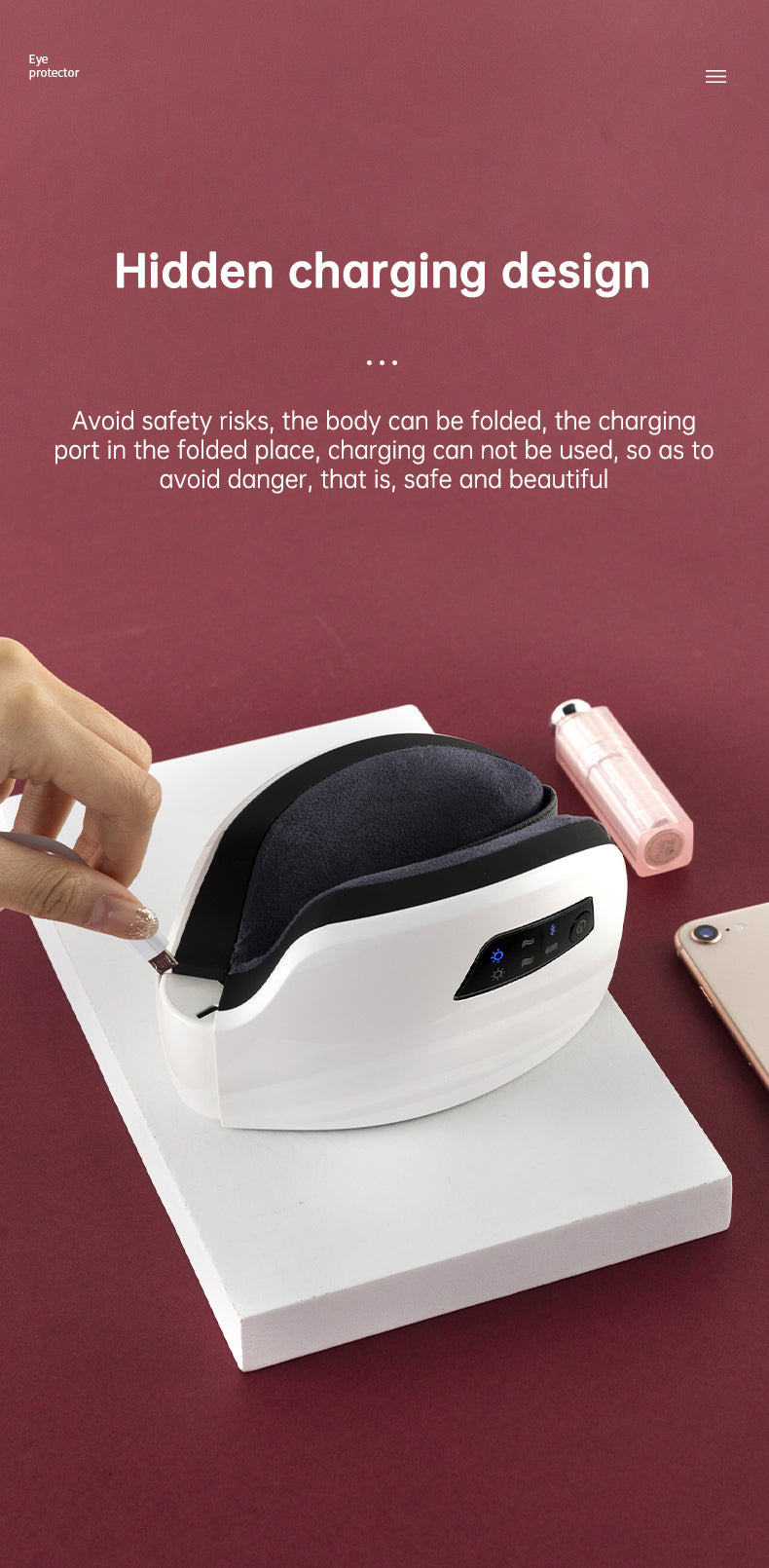 Eye Massager Air Pressure Vibration Eye Protector Bluetooth Eye Massage Relax Migraines Relief Improve Sleep eprolo