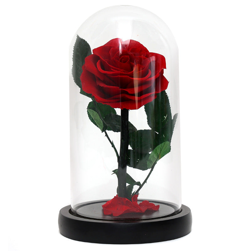 Christmas Valentine's Day Creative Gift Gift for Girlfriend Glass Cover Eternal Flower Gift Box Eternal Rose Gift Ornament eprolo