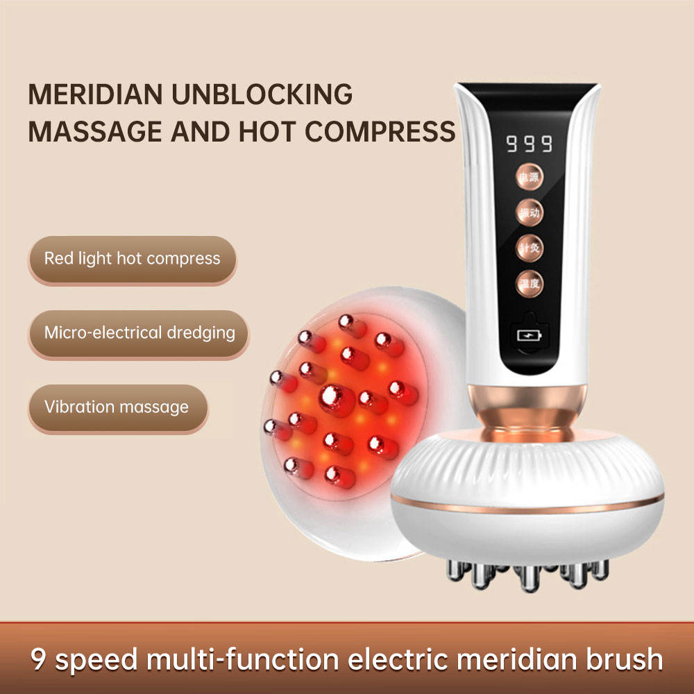 Multifunctional Electric Meridian Massage Brush EMS Heat Therapy Body Head Massager Slimming Electric Meridian Brush eprolo