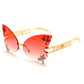 New Big Frame Hot Sale Butterfly Sunglasses Metal Legs Fashion Personality Multicolor Glasses Broken Powder Sunglasses eprolo