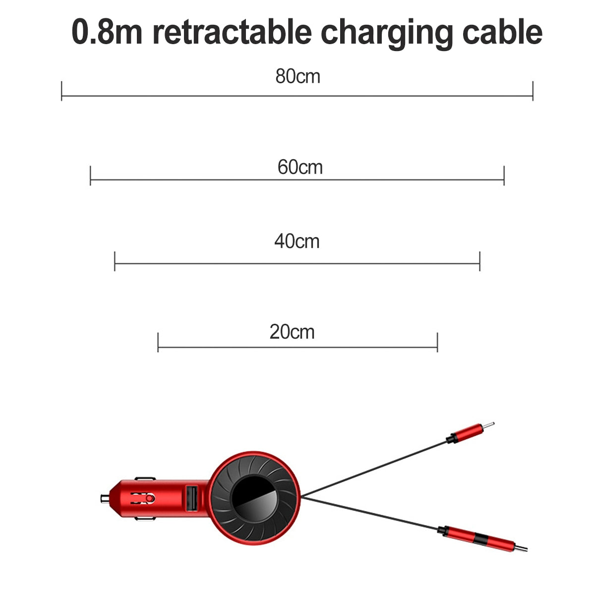 3-IN-1 Car Charger Mobile Phone  Adapter For IOS/Android/Type-C USB Retractable Charging Cable 4.2A Fast Charing For Truck eprolo