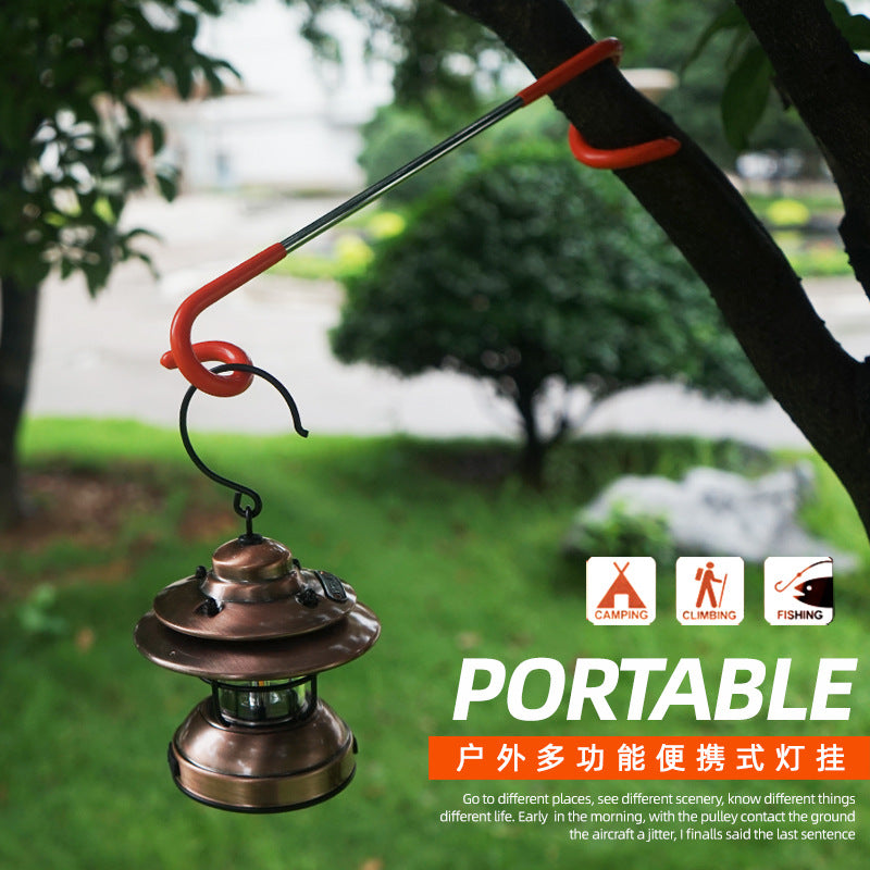 Outdoor Camping Tent Lamp Hook Bold Multi-Function Gas Lamp Hook S-Type Spiral Hook Double Pig Tail Hanger eprolo