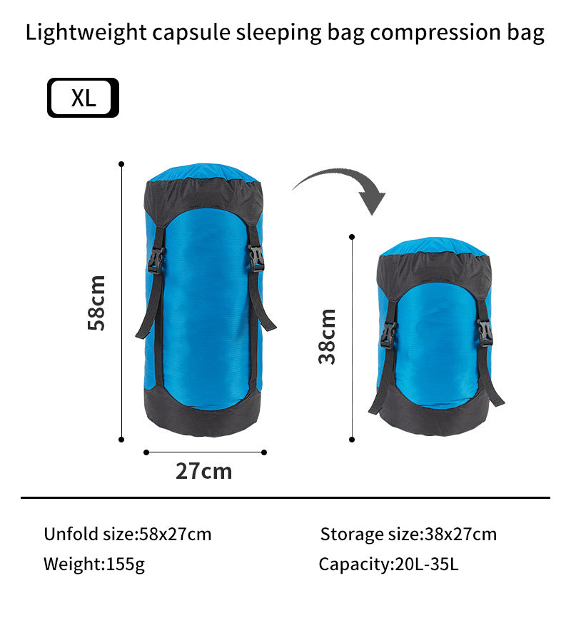 Camping and camping sleeping bag storage bag Lightweight capsule compression bag Travel clothing and miscellaneous storage bag 40D eprolo