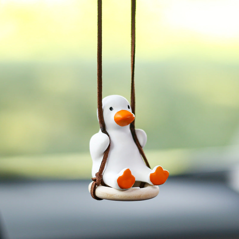 Cute Duck Car Pendant Swinging Autumn Car Rearview Mirror Pendant Pendant Pendant Car Interior Accessories Female Perfume Handmade Duck eprolo