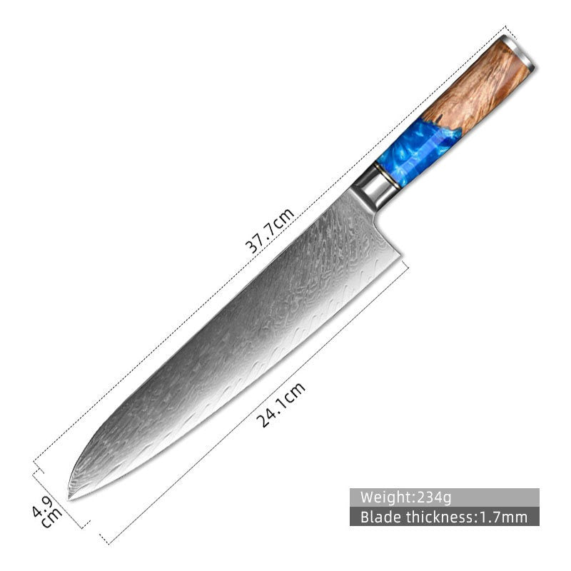 Hot Selling 67 Layers Damascus Steel Kitchen Chef santoku slicing bread cleaver butcher utility paring Knife Set eprolo