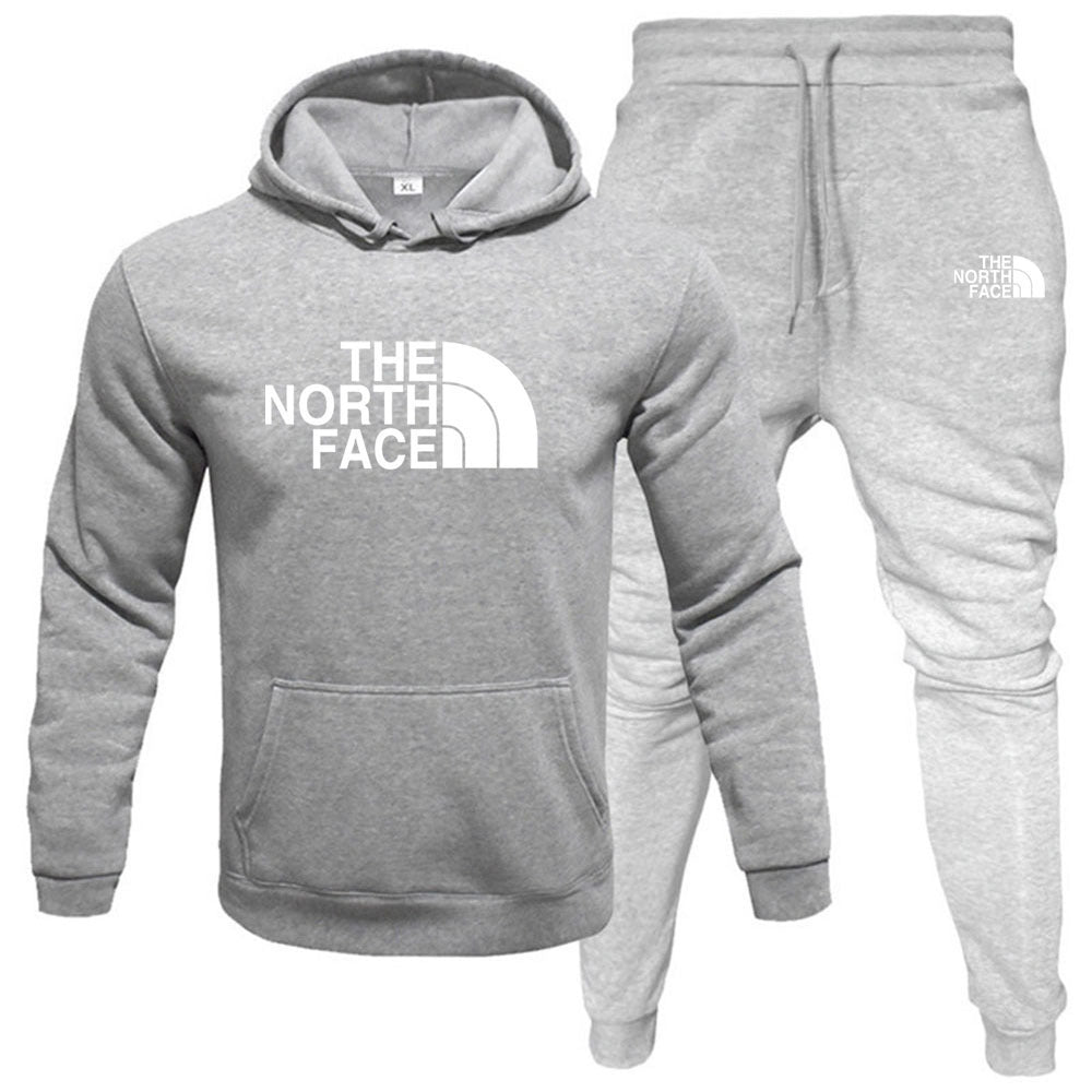 Men's pullover with fleece hoodie sweatshirt set printed casual sports set eprolo