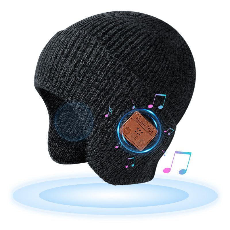 Wireless 5.0 Bluetooth Headset Cap Outdoor Warm Music Wrap Ear Cap eprolo