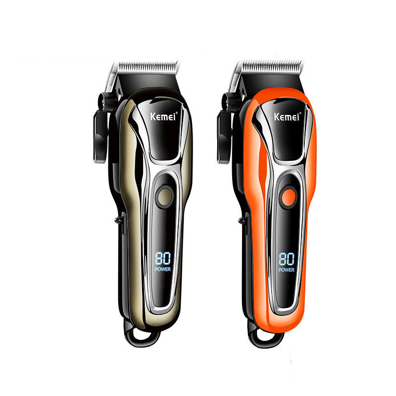 KM-1990PG Hair Clipper Electric Shaving Head High Power LCD Digital Display Electric Pushing Hair Salon Special eprolo