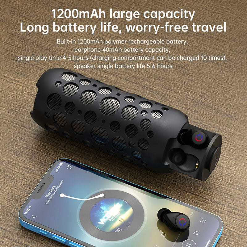 Speaker 2 In 1 Speaker With Headset Bluetooth Speaker With Headset Mini Portable Outdoor Speaker With Headset Sport Headset eprolo