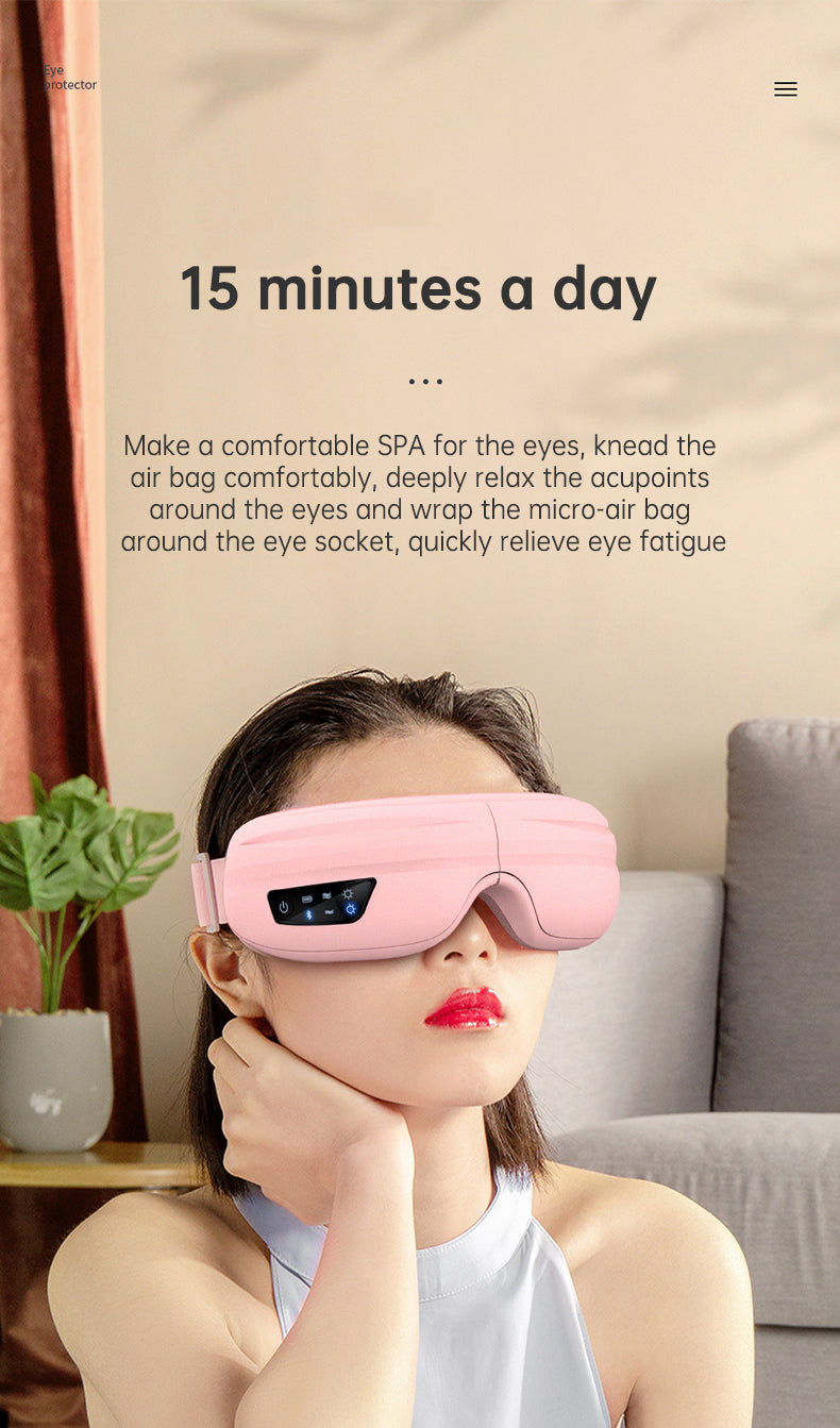 Eye Massager Air Pressure Vibration Eye Protector Bluetooth Eye Massage Relax Migraines Relief Improve Sleep eprolo