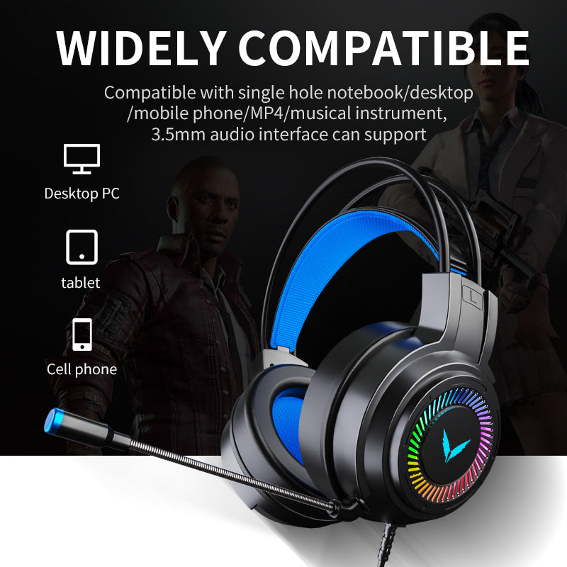 Computer Headset 7.1 Channel Wired Headset G58 Head-Mounted Game With Microphone Headset eprolo