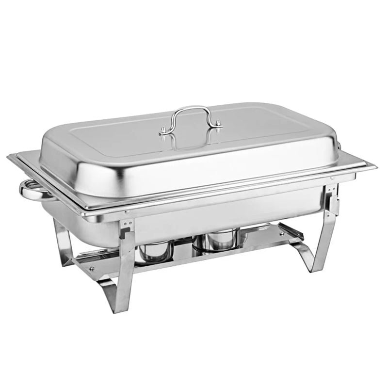 3 * 3L Chafing Dish Set Full Size Stainless Steel Silver Catering Warmer Set For Buffet Catering eprolo