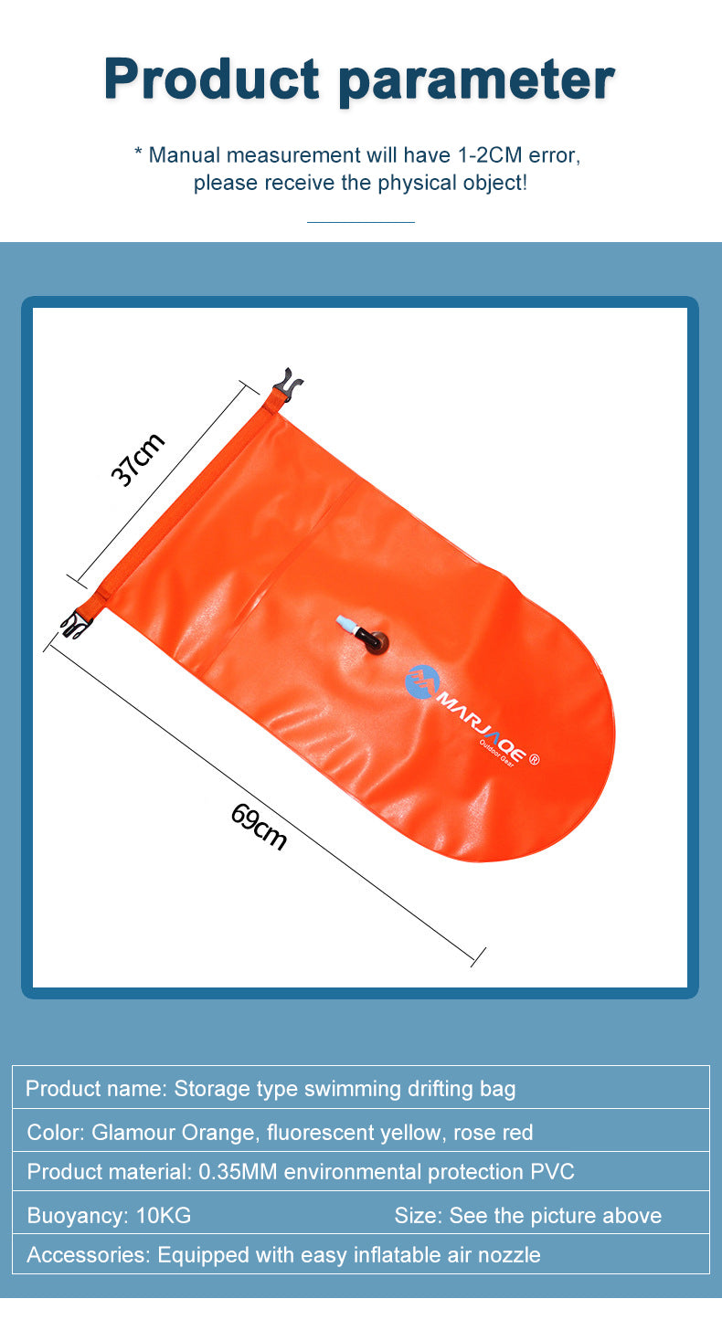 PVC  Inflatables Storage Swim Buoys Dry Bag Orange Floating Safety Swimming Buoy eprolo