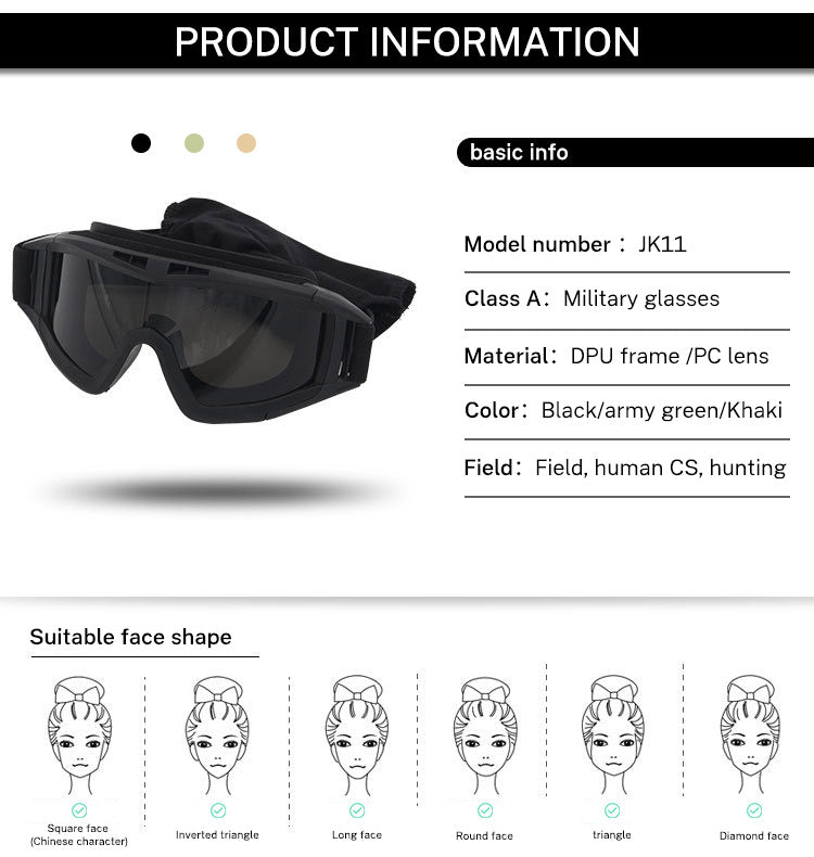 Military Tactical Goggles Outdoor Windproof Sports Army Airsoft Shooting Glasses Cycling Mountaineering Eyewear UV400 eprolo