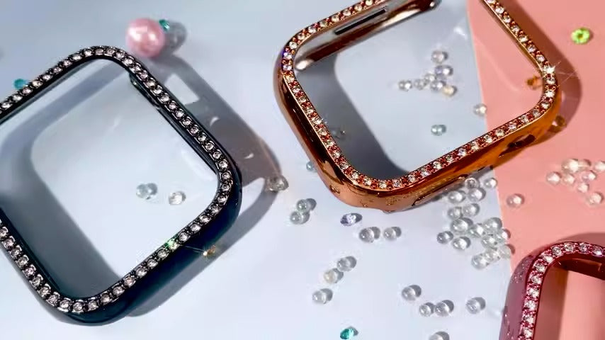 Suitable for iwatch8 Apple Watch Case Protection Case PC Single Row Diamond Hollow Case 41MM45MM eprolo