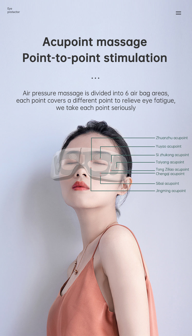 Eye Massager Air Pressure Vibration Eye Protector Bluetooth Eye Massage Relax Migraines Relief Improve Sleep eprolo