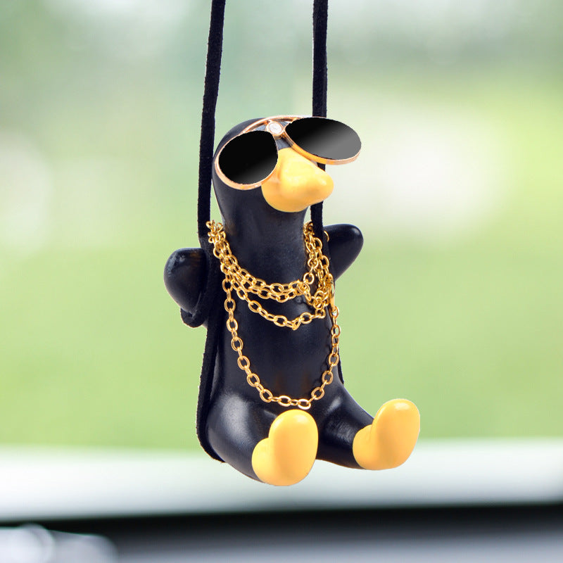 Cute Duck Car Pendant Swinging Autumn Car Rearview Mirror Pendant Pendant Pendant Car Interior Accessories Female Perfume Handmade Duck eprolo