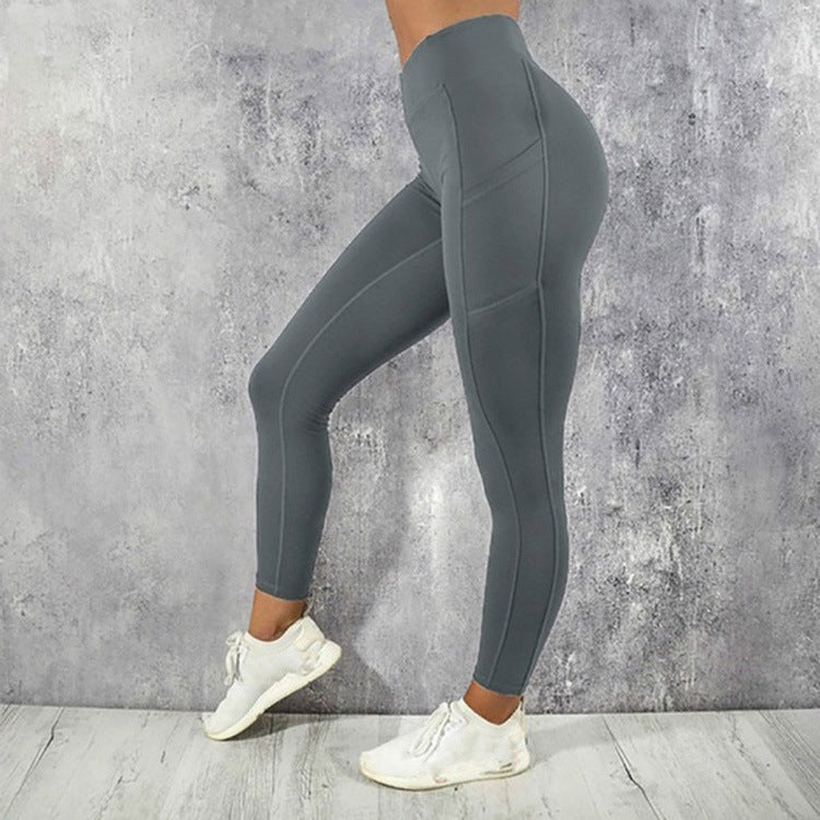 Women's High Waist High Elastic Side Pocket Multicolor Sports Running Fitness Yoga Leggings eprolo