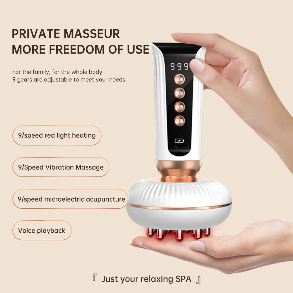 Multifunctional Electric Meridian Massage Brush EMS Heat Therapy Body Head Massager Slimming Electric Meridian Brush eprolo