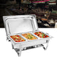 3 * 3L Chafing Dish Set Full Size Stainless Steel Silver Catering Warmer Set For Buffet Catering eprolo