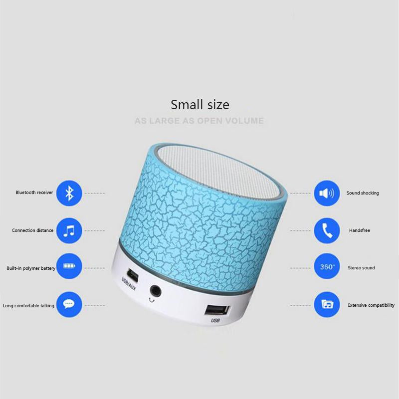 A9 LED Bluetooth Speaker Mini Speakers Hands Free Portable Wireless Speaker With TF Card Mic USB Audio Music Player eprolo