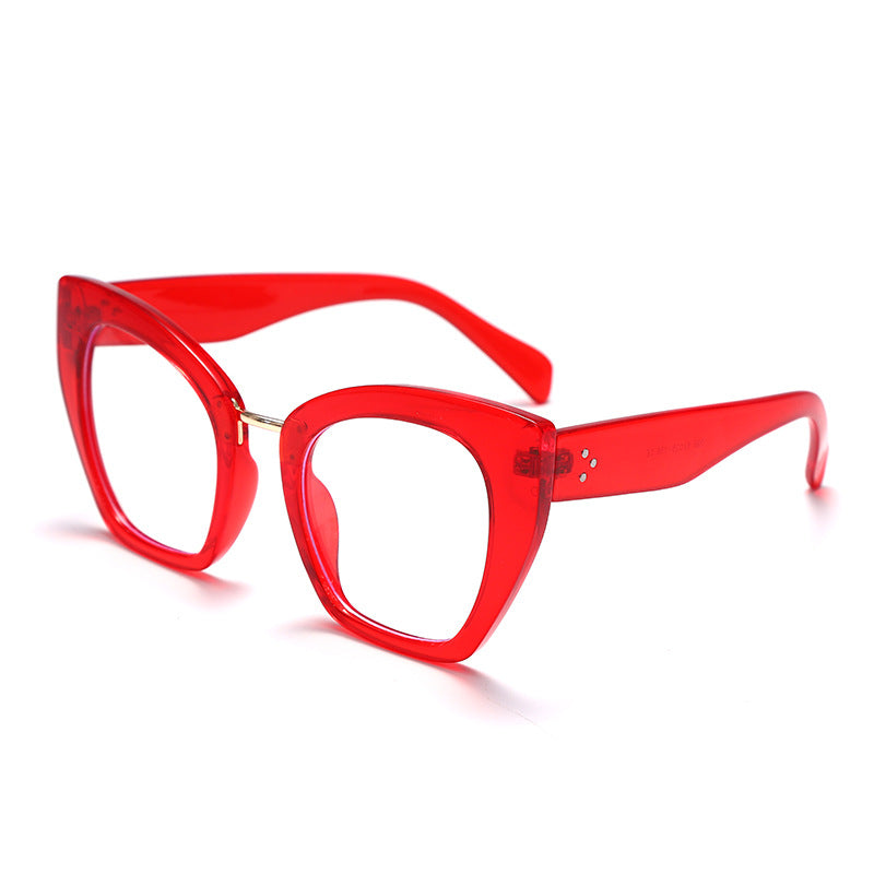 New Large Frame Personality 395 Anti-Blue Light Glasses Su Yan Net Red Swing Shot Flat Glasses Sunglasses eprolo