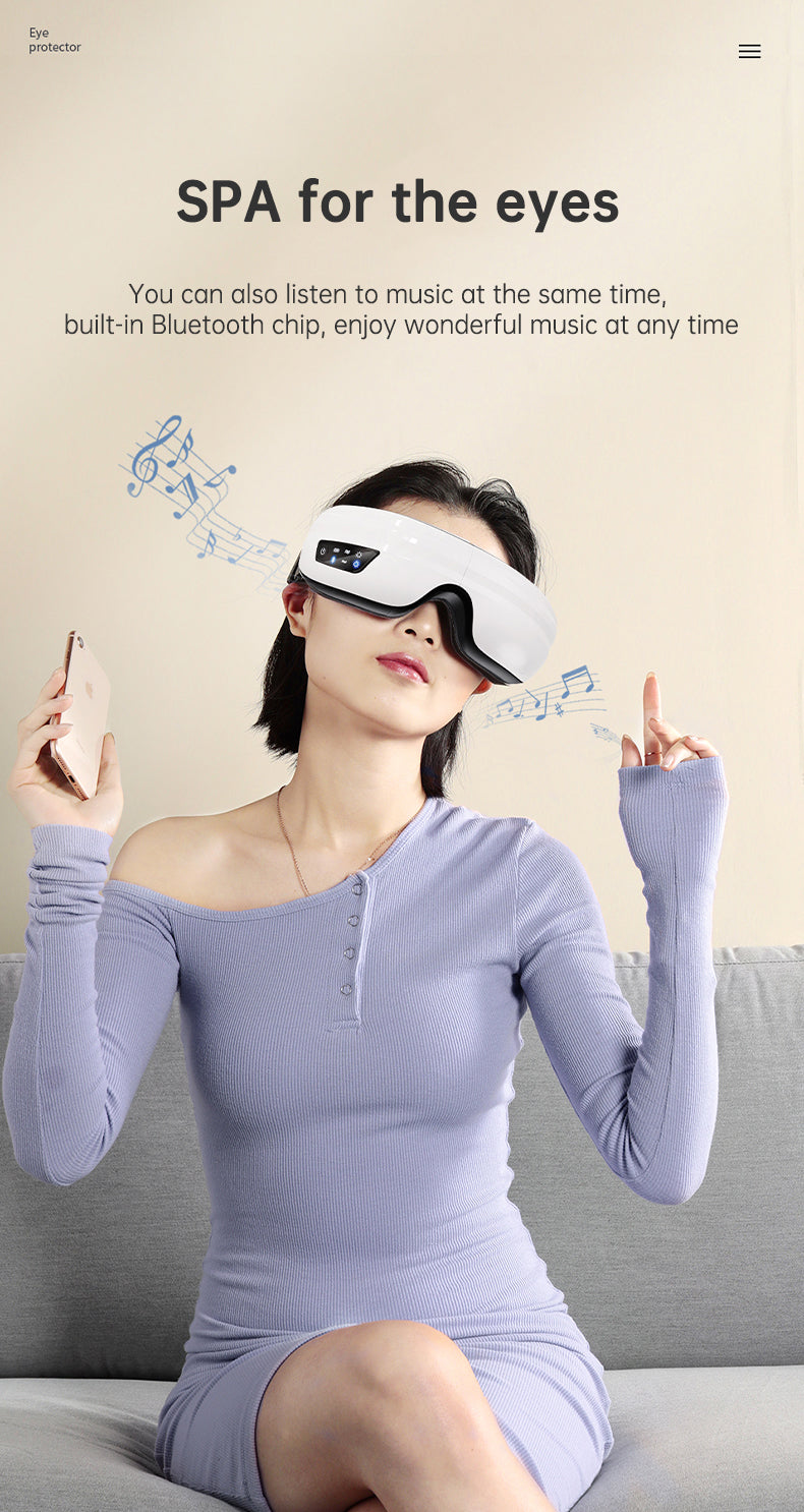 Eye Massager Air Pressure Vibration Eye Protector Bluetooth Eye Massage Relax Migraines Relief Improve Sleep eprolo