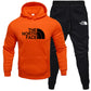 Men's pullover with fleece hoodie sweatshirt set printed casual sports set eprolo