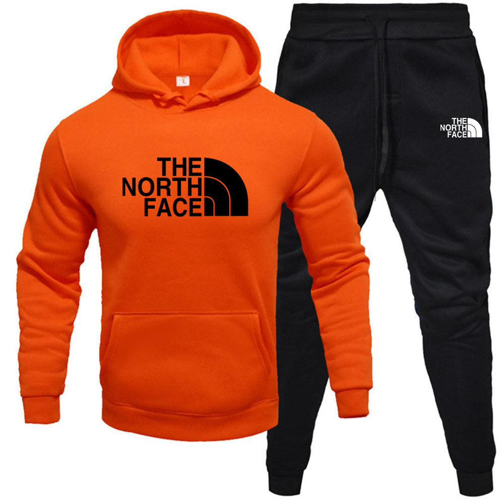 Men's pullover with fleece hoodie sweatshirt set printed casual sports set eprolo