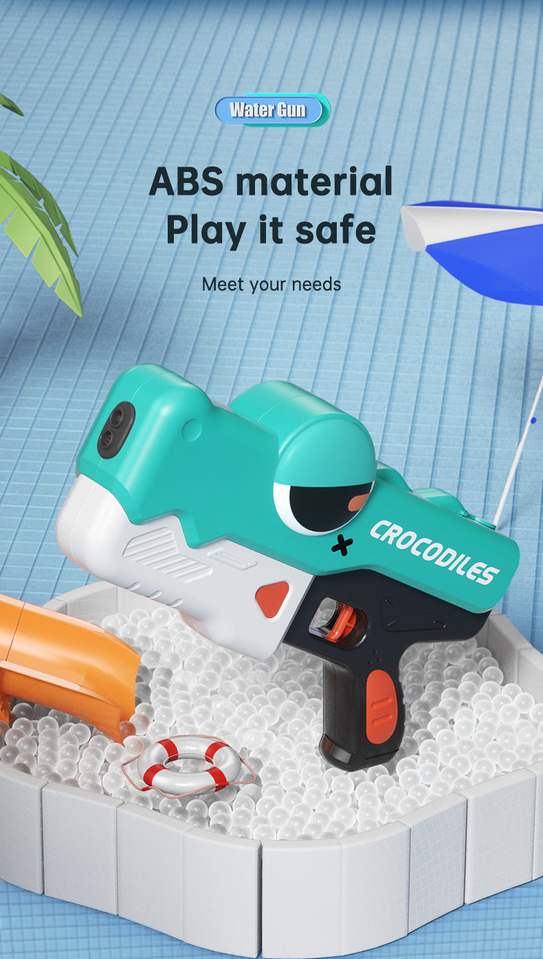 Cute Crocodile Automatic Electric Water Gun Summer Toy Gun Beach Outdoor Water Fight Toys