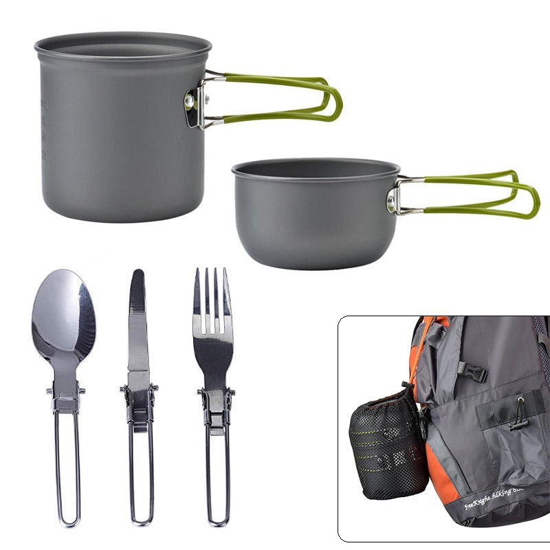 Outdoor Equipment, Outdoor Set Pot, 1-2 Person Portable Camping Cookware With Tableware Ds-101 eprolo