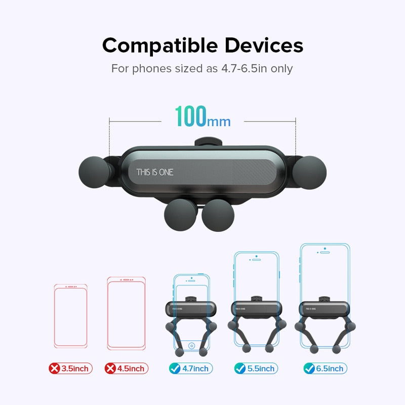 INIU Gravity Car Phone Holder Air Vent Mount Mobile Cell Stand GPS Support For iPhone 12 11 Pro Max Xr Xs X 8 7 6 Xiaomi Samsung eprolo