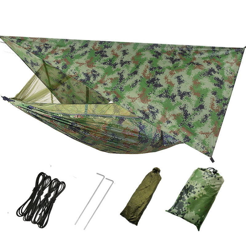 260x140cm Outdoor Double Camping Hammock with Mosquito Net and Rain Fly Tarp Lightweight Parachute Hammocks for Travel Hiking eprolo