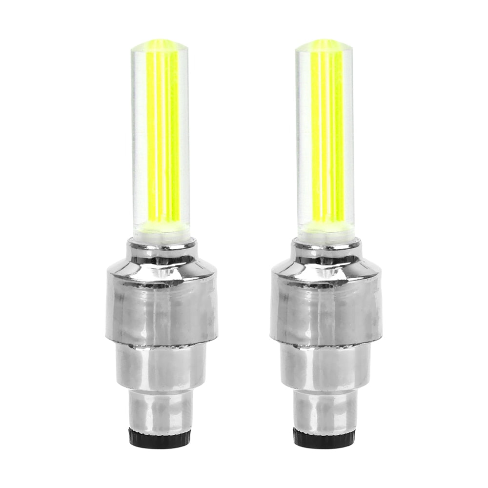 FORAUTO 2PCS Car Wheel LED Light Motocycle Bike Light Tire Valve Cap Decorative Lantern Tire Valve Cap Flash Spoke Neon Lamp eprolo