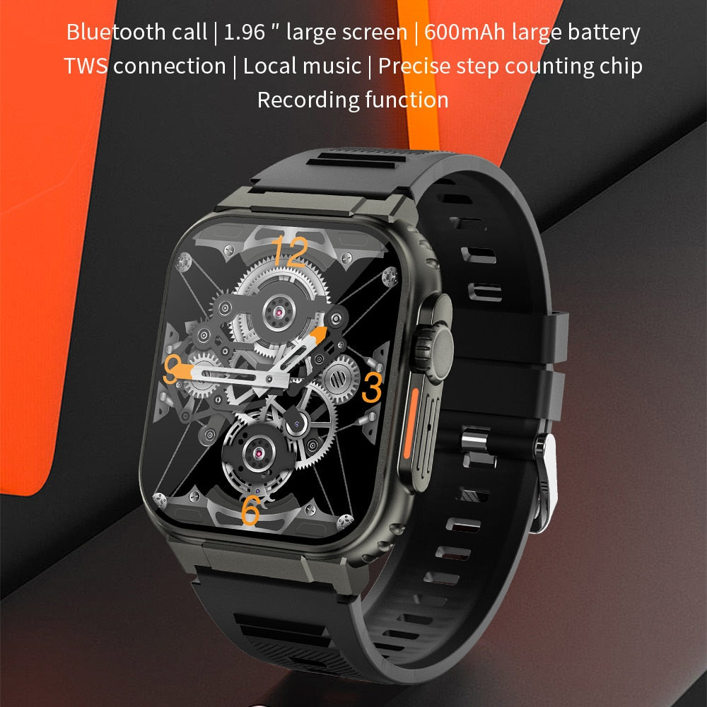 A70 Smart watch 1.96 inch BTCall 600mha SmartWatch for Men Women IP68 Waterproof Heart Rate Fitness Bracelet Sport eprolo