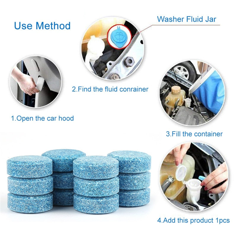 10PCS/Pack(1PCS=4L Water)Car Solid Wiper Fine Seminoma Wiper Auto Window Cleaning Car Windshield Glass Cleaner Car Accessories eprolo