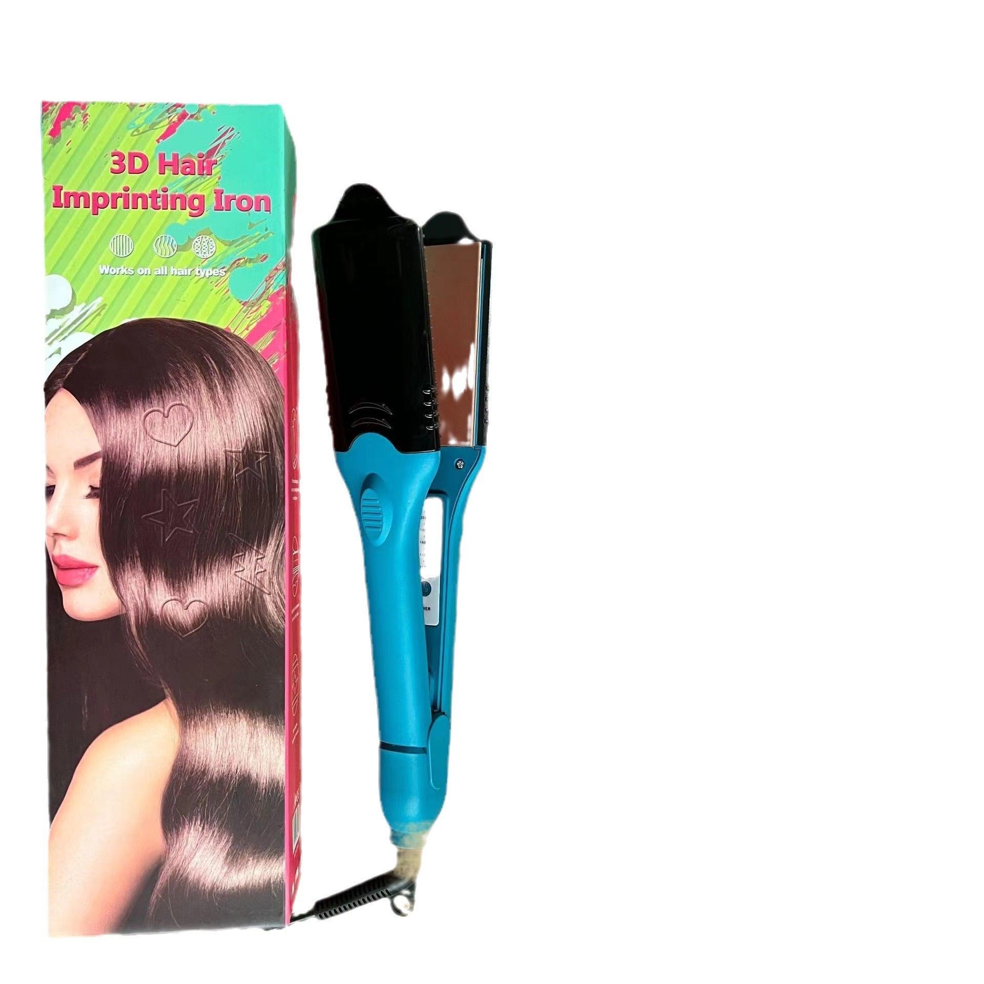 3D hair imprinting  3D Hair Press Iron Hair Straightener Electric Straightening Curling Imprinting 3D Hair Crimper eprolo