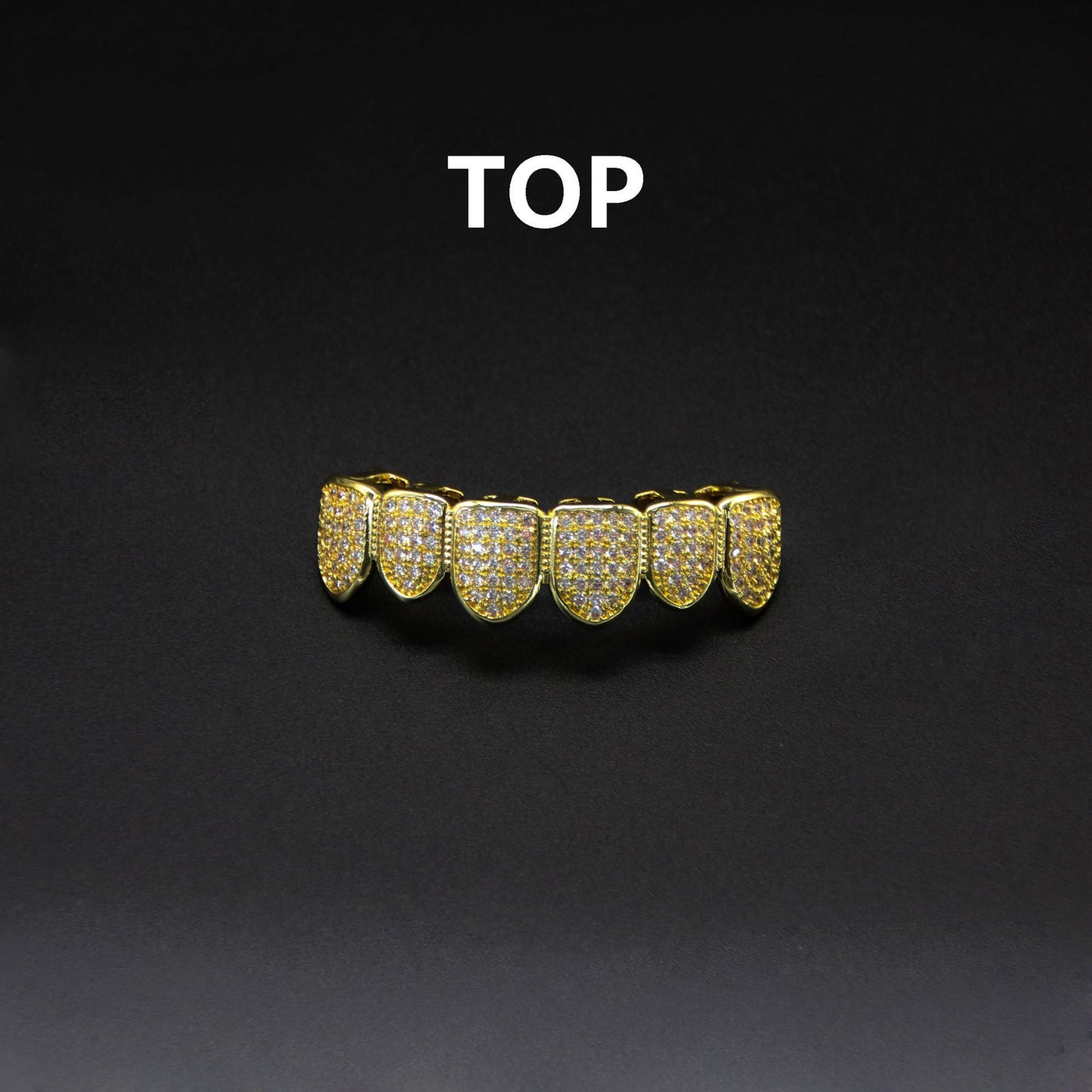 Hip hop braces with copper zircon micro inlaid with real gold Halloween teeth decoration exaggerated hiphopgrills eprolo