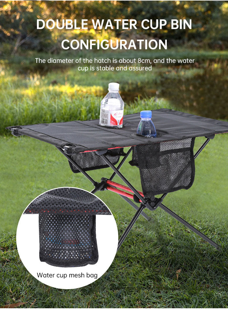 Ultra Light Folding Table Outdoor Camping Camping Car Portable Barbecue Picnic Cup Hole Mobile Phone Bag Small Table eprolo