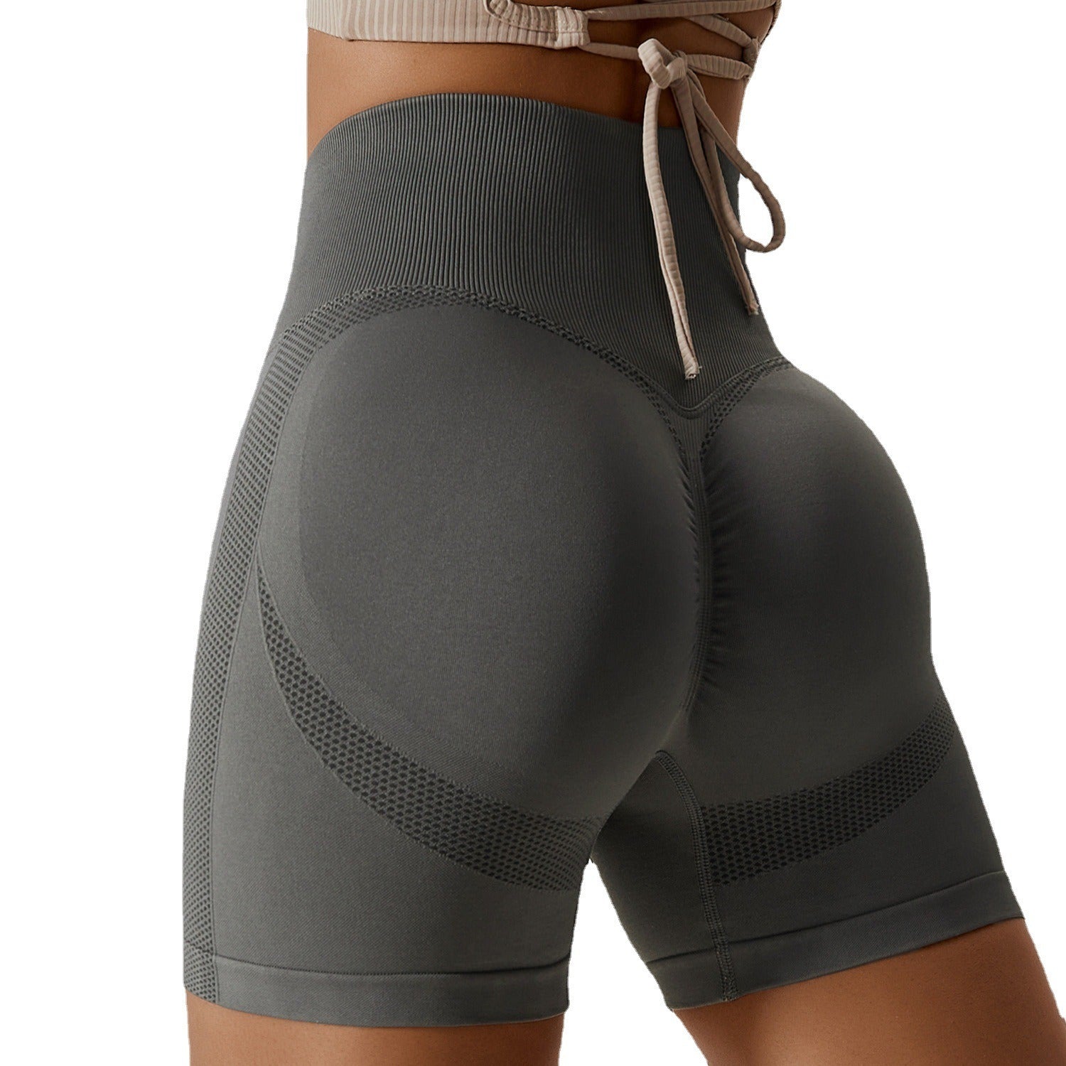 Seamless Yoga Shorts Honey Peach Hip Lift High Waist Fitness Pants Tight Running Sports Shorts for Women eprolo