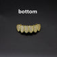 Hip hop braces with copper zircon micro inlaid with real gold Halloween teeth decoration exaggerated hiphopgrills eprolo