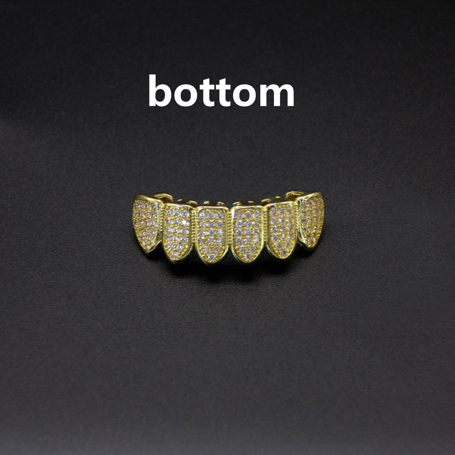 Hip hop braces with copper zircon micro inlaid with real gold Halloween teeth decoration exaggerated hiphopgrills eprolo