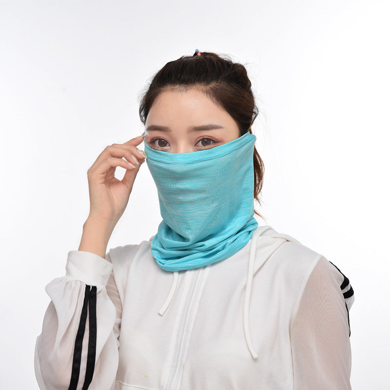 Ice Silk Sunscreen Headgear Bib Summer Outdoor Riding Mask Breathable Sunscreen Face Protection Neck Ice Silk Headscarf eprolo